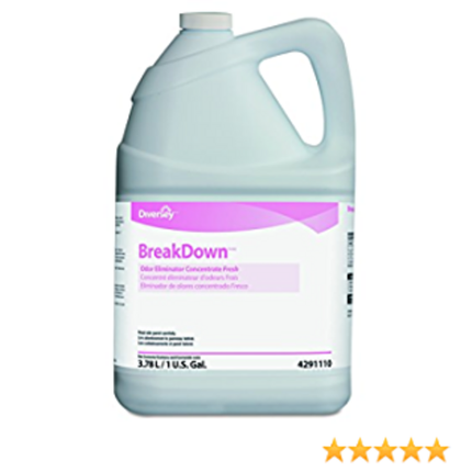 Diversey BreakDown Éliminateur d'odeurs et nettoyant concentré Fraîcheur - Rouge, Parfum frais, 3,87 L, Vendu à l'unité