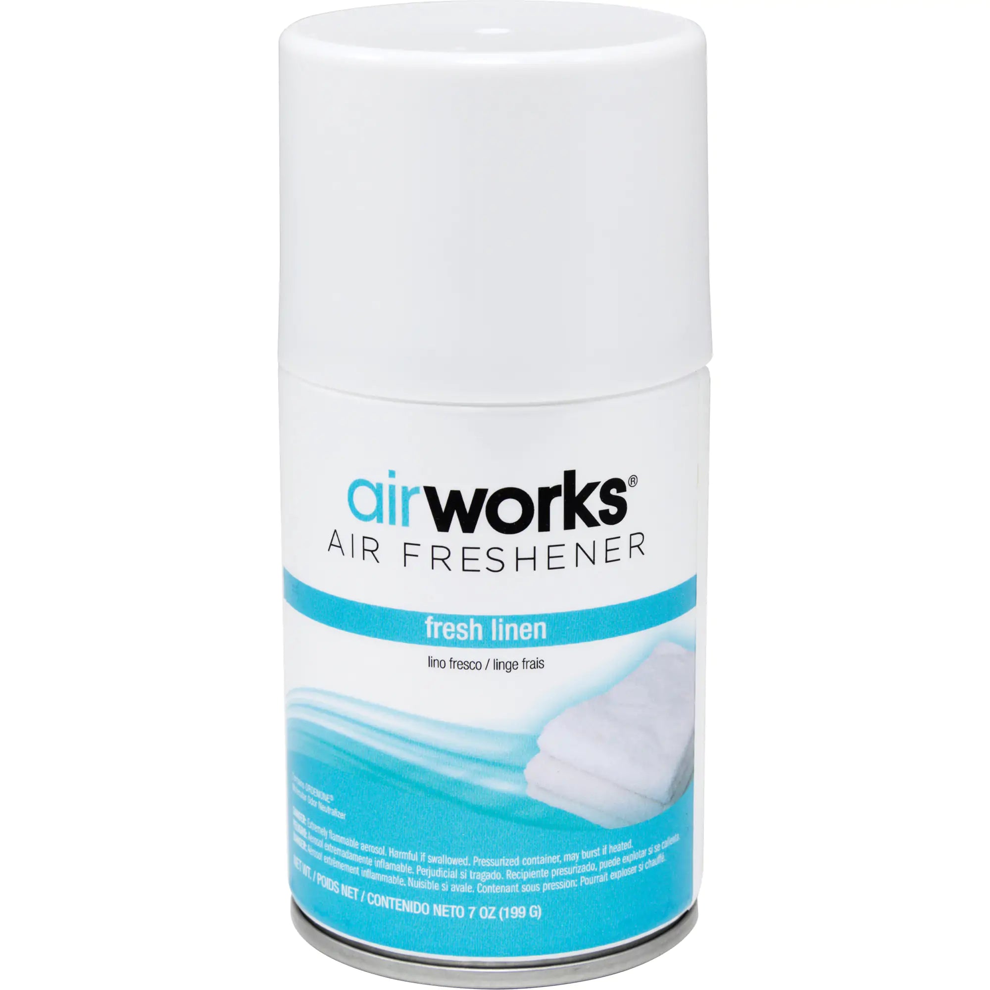 Hospeco® AirWorks® Metered Aerosol Air Freshener, Clear Liquid Spray, Fresh Linen Scented, 7oz., Sold Individually