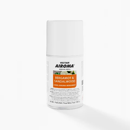 Vectair Airoma Aérosol Doseur 30 Jours - Bergamote & Bois de Santal, Vendu à l'unité