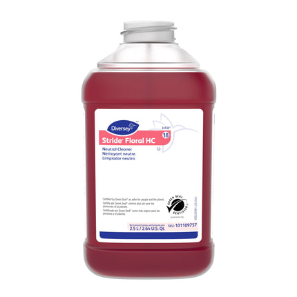 Diversey Stride Neutral Cleaner - 2.5L, Floral Scent, Sold Individually