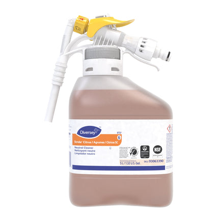 Diversey Stride Citrus Neutral Cleaner - Orange, 5L, Sold Individually