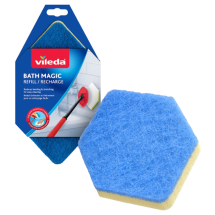 FREUDENBERG HOUSEHOLD Bath Magic Mop Refill - Compatible with Model 120404, Highly Absorbent, Easy Replacement, White, Sold Individually