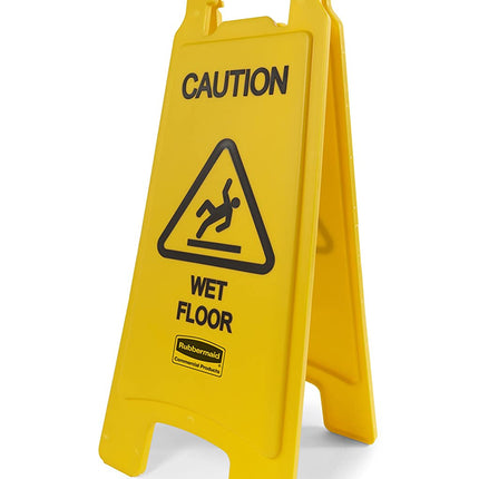 Rubbermaid Caution Wet Floor Sign - Yellow, 2-Sided, Sold Individually