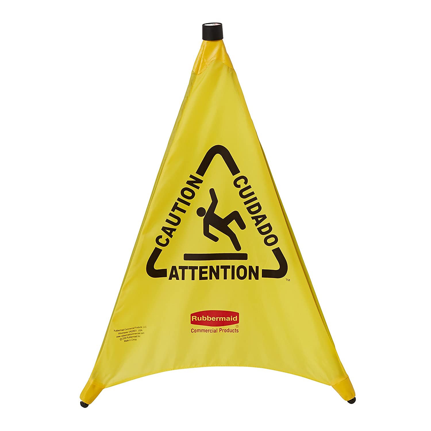 Rubbermaid® Multilingual "Wet Floor" Cones, Yellow, 20", Sold Individually