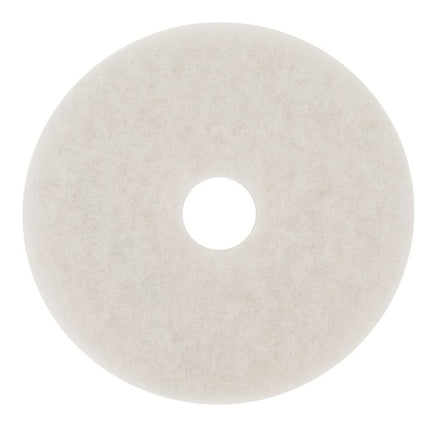 3M Super Polish Floor Pad - White, Round, 19" Diameter, Non-Woven Polyester, Sold Individually