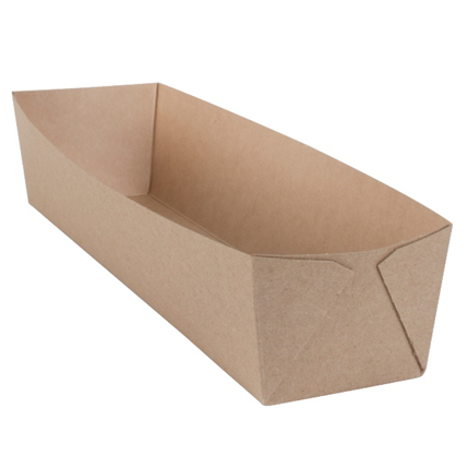 TrayToGo Poly-Lined Hot Dog Tray, 12" X 2.75" X 2.5", Kraft, 325/Case