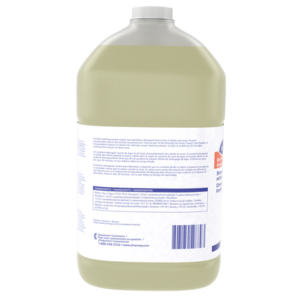 Shampooing en mousse sèche et nettoyant par encapsulation Diversey - Transparent, parfum floral, 3,78 L, vendu à l'unité