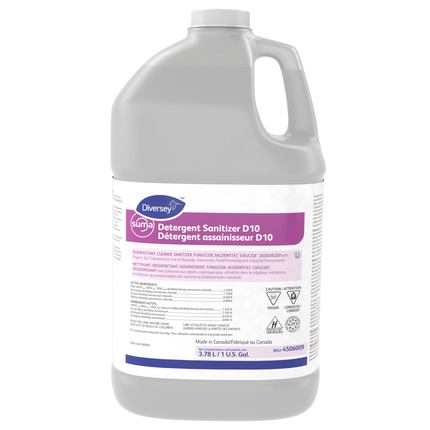 Diversey™ Suma® Detergent Sanitizer D10, Clear, 3.78L,  Sold Individually