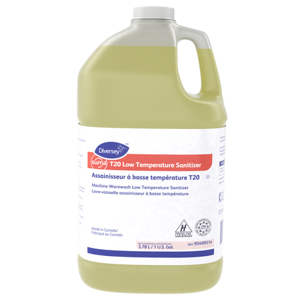 Diversey™ Suma® T20 Low Temperature Sanitizer, Yellow, 3.8L Sold Individually