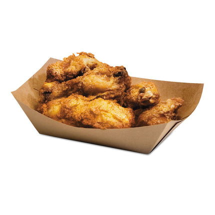 Delux Ecocraft Grease Resistant Tray, 7.25" X 5.25" X 2", 3lb, Natural, 500/Case-B2B Discounters