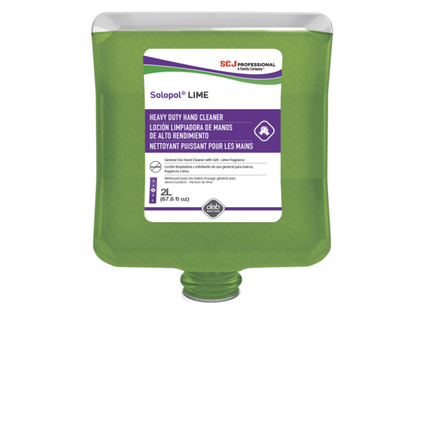 Solopol LIME Nettoyant Mains Haute Performance - Liquide Vert, Parfum Citron Vert, 2 L, Vendu à l'unité