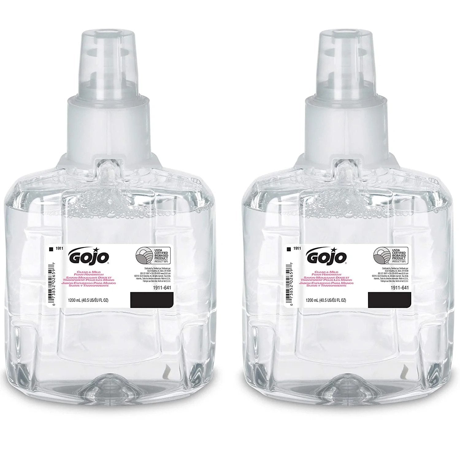 GOJO® Clear & Mild Foam Handwash, Clear, 1200mL, 2 Bottles/Case