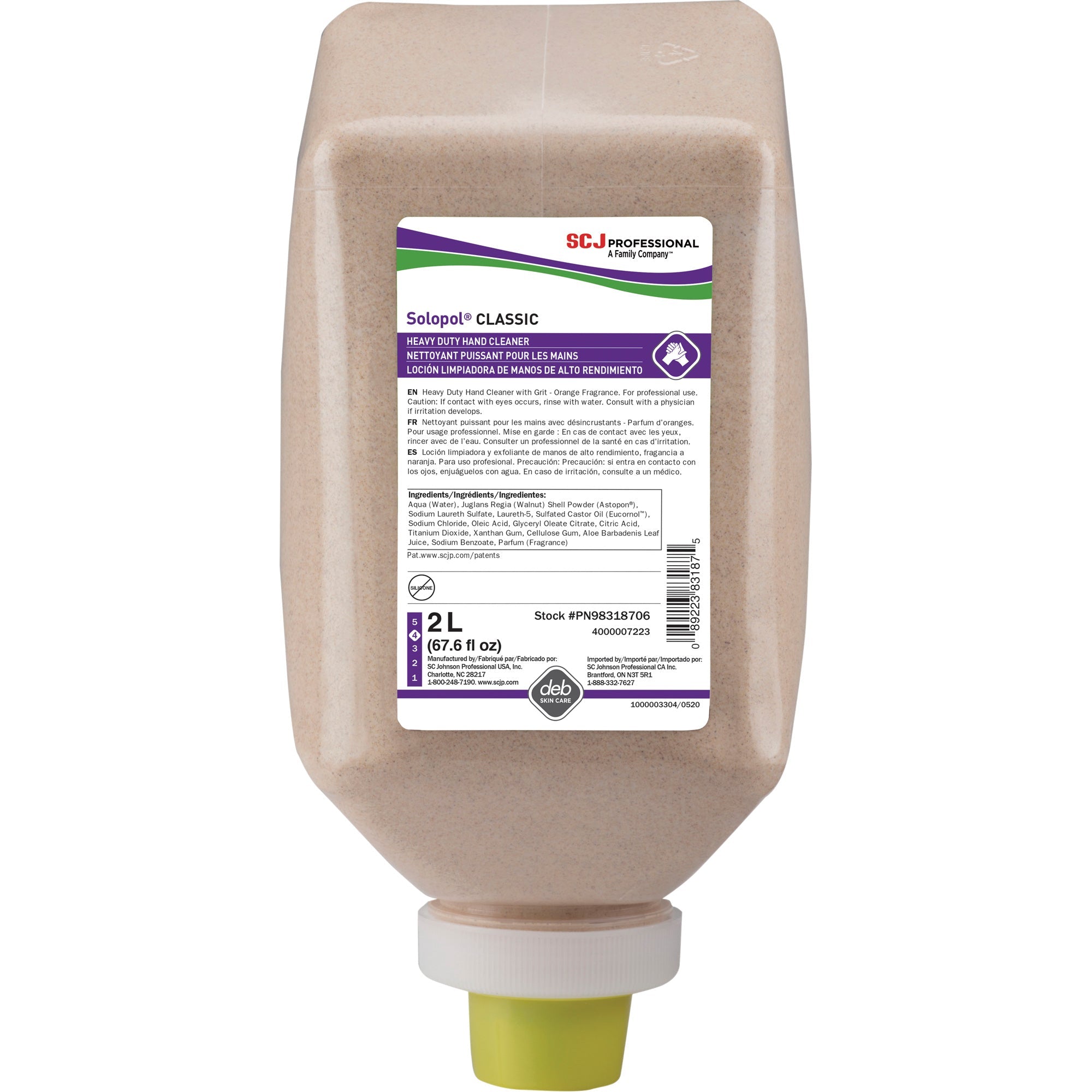 Stoko® Solopol® Classic Skin Cleaner, Beige Liquid, Orange Fragrance, 2L, 6/Case