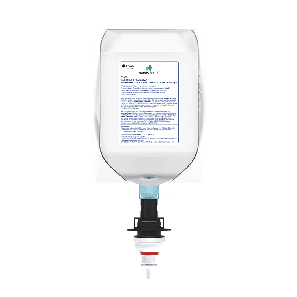 Kruger Hands Fresh Automatic Foam Soap - White, 1L, Sold Individually