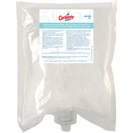 Hospeco Certainty Savon moussant antibactérien pour les mains - 1L, 4/Caisse