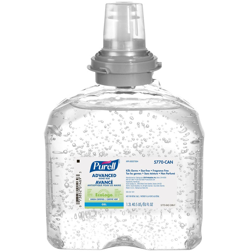 Purell® Advanced Hand Rub, 1.2L, Clear, 4/Case