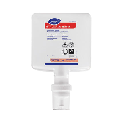 Diversey™ Soft Care® Impact Foam Instant Hand Sanitizer, Clear, 1.2L, 6/Case
