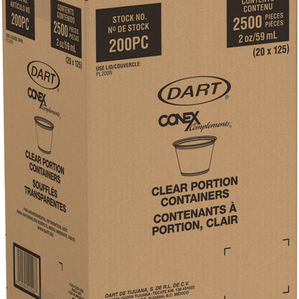 Dart Conex Complements Portion Cup - 2oz, Clear, 125/Pack, 20 Packs/Case