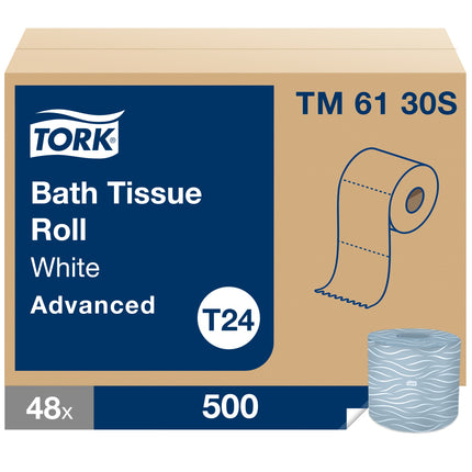 Rouleau de papier toilette Tork Universal - 2 épaisseurs, blanc, 47,62 m, 48 rouleaux/caisse, 500 feuilles/rouleau