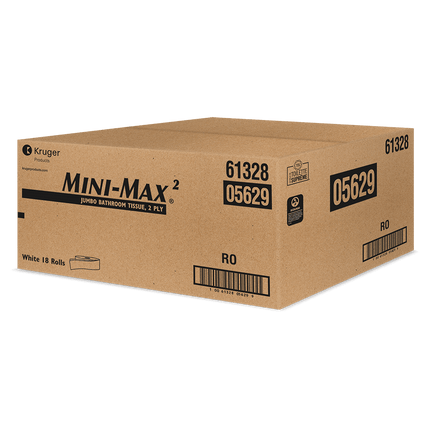 Papier hygiénique Jumbo Mini-Max – 2 épaisseurs, blanc, 18 rouleaux/caisse, fabriqué au Canada