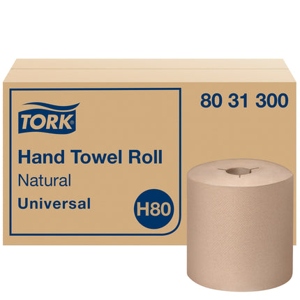 Tork Universal Hand Towel Roll - Brown, 1 Ply, 800'/Roll, 6/Case