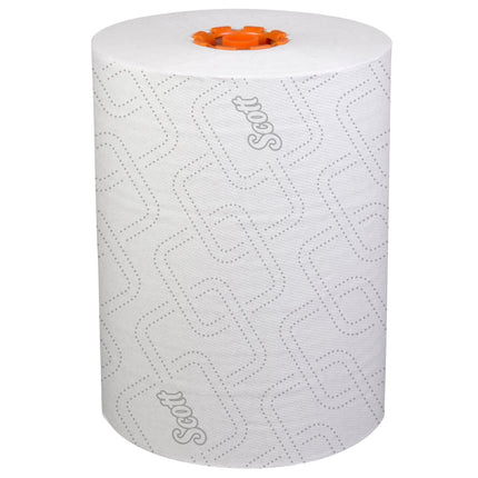 Scott Pro Slimroll Hard Roll Towels (47035) - With Absorbency Pockets, for Orange Core Dispensers, White, 580'/Roll, 6 Rolls/Case