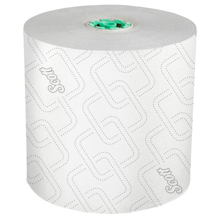 Scott Pro Towel Roll - 8" x 1150', White with Green Core, 6 Rolls/Case