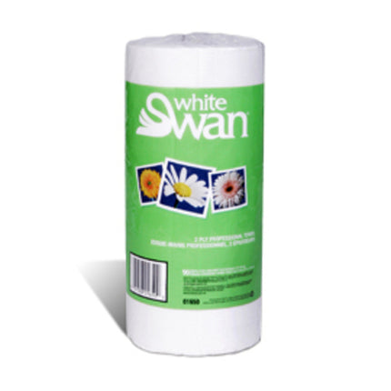 White Swan Professional Towel - White, 2 Ply, 90 Sheets/Roll, 24 Rolls/Case
