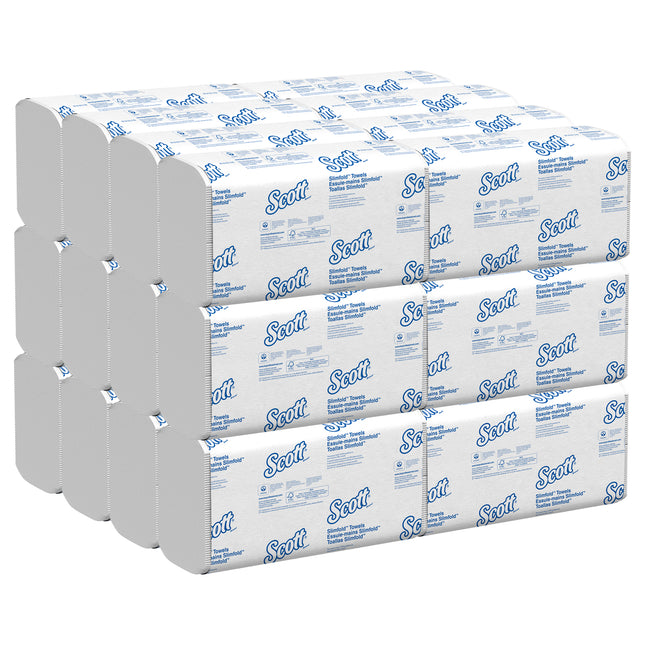 Scott Pro Slimfold Paper Towels - 7.5” x 11.6”, White, 90 Sheets/Pack, 24 Packs/Case