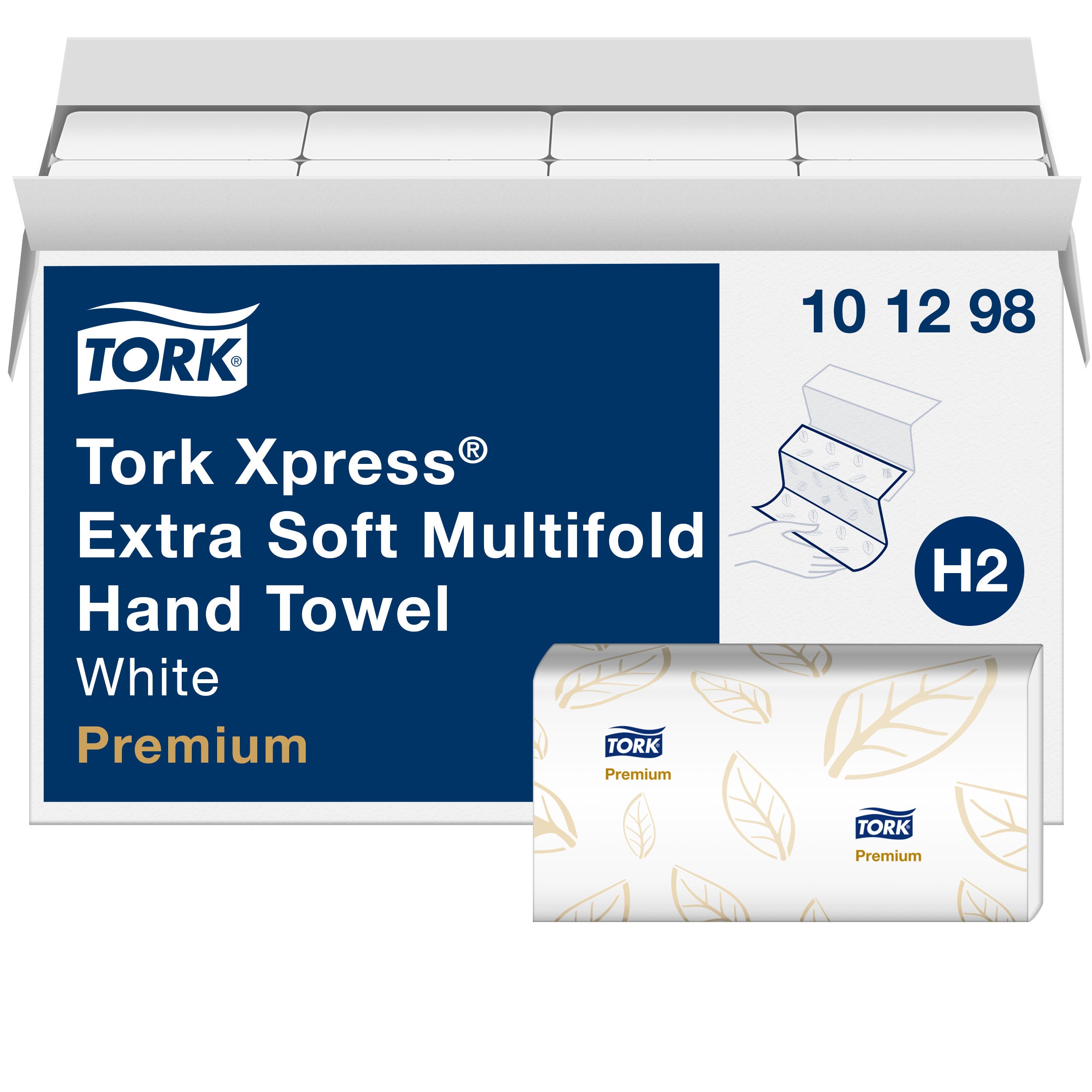 Tork® Premium Extra Soft Xpress Multifold Paper Hand Towel, Extra Soft, White, 2 Ply, 94 Sheets, 16 Packs/Case