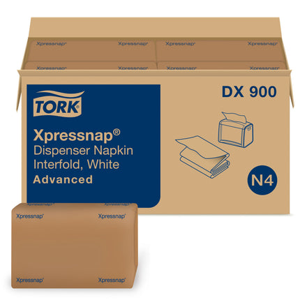 Tork Advanced Xpressnap Dispenser Napkin - White, 1 Ply, 500 Sheets/Pack, 12 Packs/Case