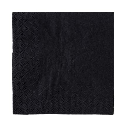 Serviette de table en papier 511 Food Service – Noire, 24,1 x 24,1 cm, 2 épaisseurs, 200/paquet, 5 paquets/caisse