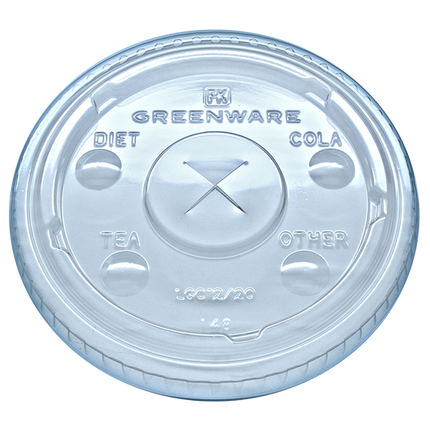 Pactiv® Kal-Clear® PET Flat Lid With Slot, For 9oz Cold Cup, 1000/Case