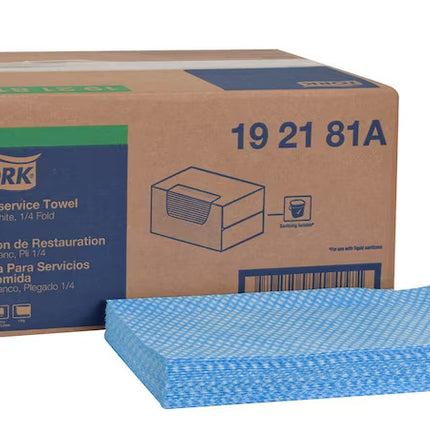 Tork Foodservice Cleaning Towel - 1/4 Fold, 240 Sheets/Box, Blue, 1 Box/Case