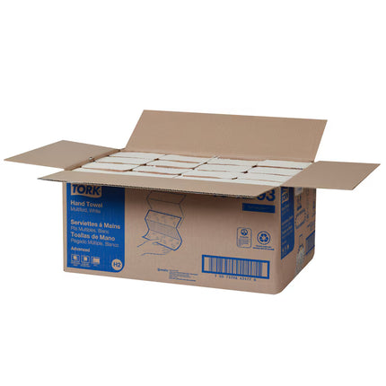 Tork Advanced Xpress Multifold Paper Hand Towel - 3-Panel, 2-Ply, 189 Towels/Pack, 16 Packs/Case