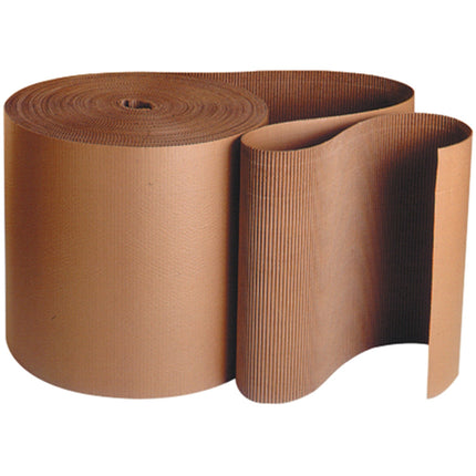 CYNCH C flute Corrugated Single Face Cardboard - Brown, 24" X 250', 1/Roll
