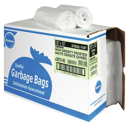Ralston Garbage Bag - Frosted, 15mic, 30" W x 38" L, 500 Bags/Case
