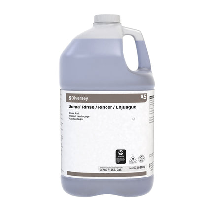 Suma® Rinse A5 Liquid, Clear, 1gal, 4/Case