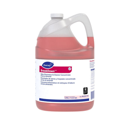 Diversey™ BreakDown® Odour Eliminator, Cherry Almond, Red Liquid, 3.78L, 4/Case