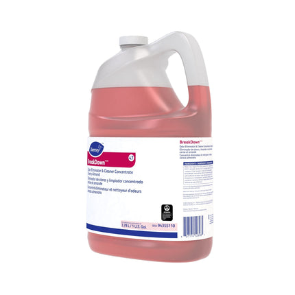 Diversey™ BreakDown® Odour Eliminator, Cherry Almond, Red Liquid, 3.78L, 4/Case