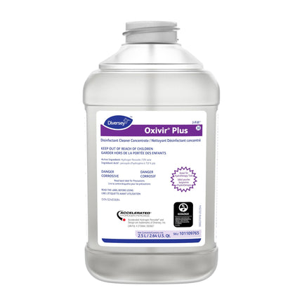 Diversey™ Oxivir® Plus Disinfectant Cleaner Concentrate 2.5L, Clear, 2 Pack/Case