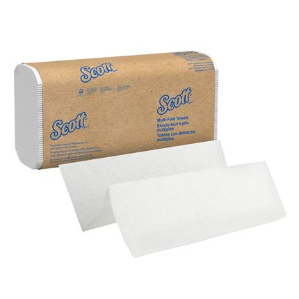 Scott® Essential Folded Paper Towels, Multi-Fold, 9.2" W X 9.4" L, White, 250 Sheets/Pack, 12 Packs/Case