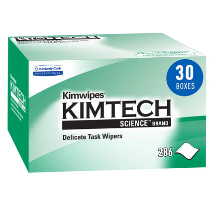 Kimtech Science Kimwipes Delicate Task Wipes (34120) - Pop-Up Box, 1 Ply, White, 286 Sheets/Box, 30 Boxes/Case