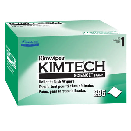 Kimtech Science Kimwipes Delicate Task Wipes (34120) - Pop-Up Box, 1 Ply, White, 286 Sheets/Box, 30 Boxes/Case