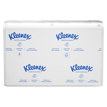 Kleenex® Multifold Paper Towels (01890), 1-Ply, 9.2" x 9.4" sheets, White, 2400 Sheets/Case-B2B Discounters