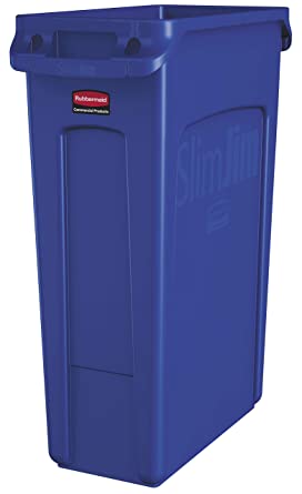 Rubbermaid® Vented Slim Jim® Rectangular Container, Blue, 88L, Sold Individually