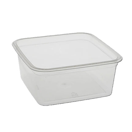 EarthChoice Square Containers - 6", 32oz, Clear, RPET, Clear, 360/Case(Containers Only)
