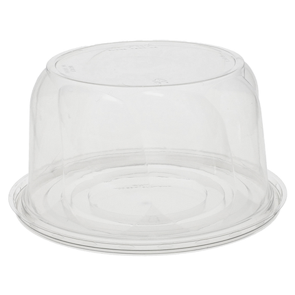 Pactiv Cake Dome Lid and Base - 8" X 4.4", For 6" Cakes, 4.3" Tall, Clear, 100/Case