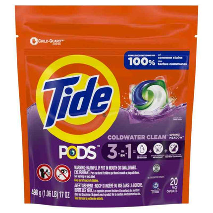Tide® Pods, Spring Meadow, 20 Pods/Bag, 6/Case-B2B Discounters