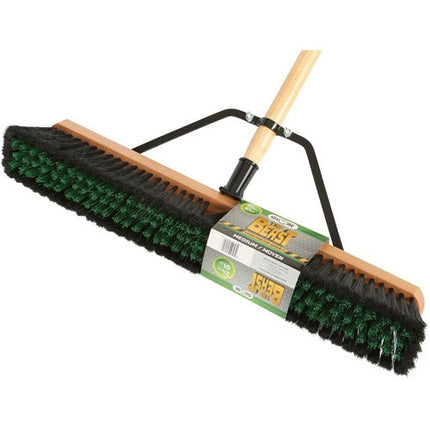 Push Broom - Medium, 18", Assembled, Wood Block, Contractor Grade, Sold Individually